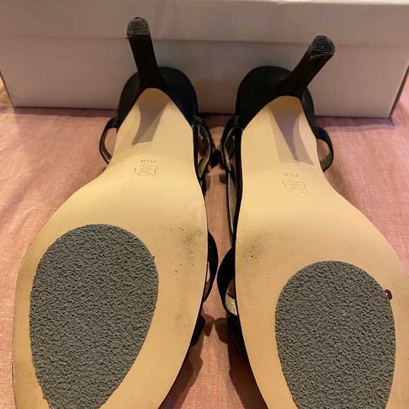 Vintage Black silk strap heels 80’s - Picture 5 of 8